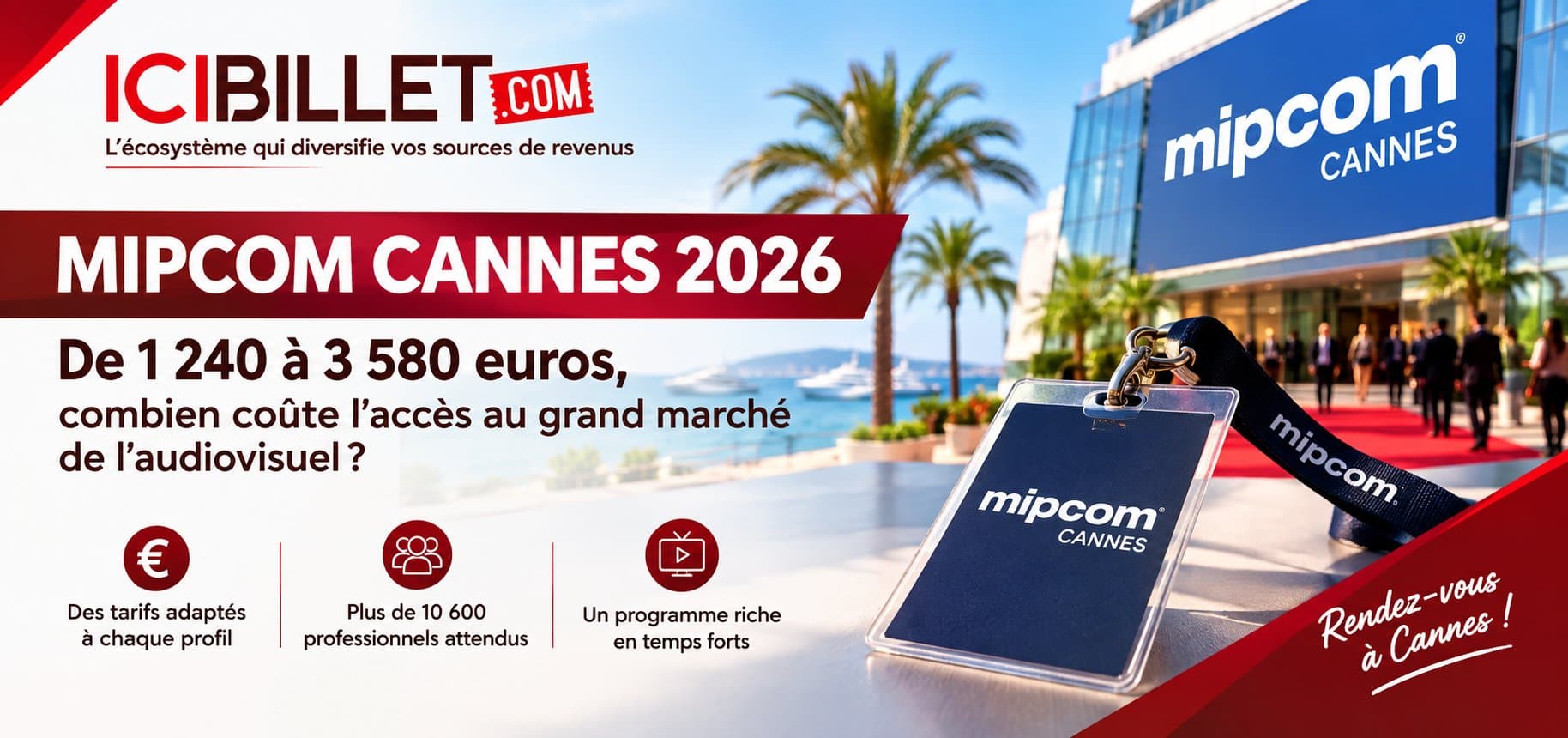 MIPCOM Cannes 2026 : de 1 240 à 3 580 euros, combien coûte l’accès au grand marché de l’audiovisuel ?