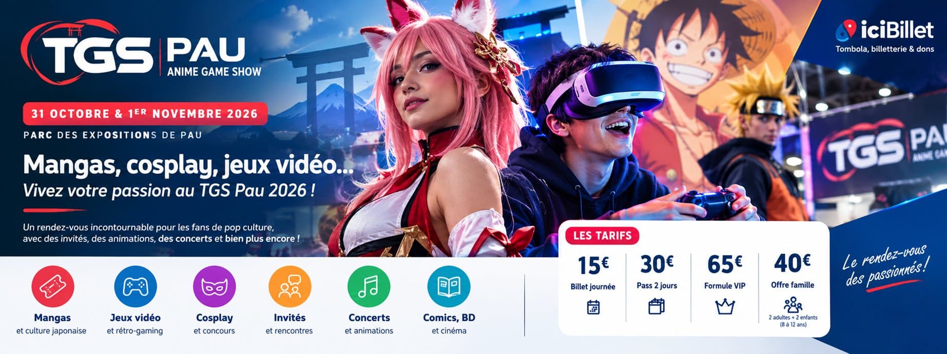 Mangas, cosplay, jeux vidéo : combien coûte l’entrée au TSG Pau 2026 ?