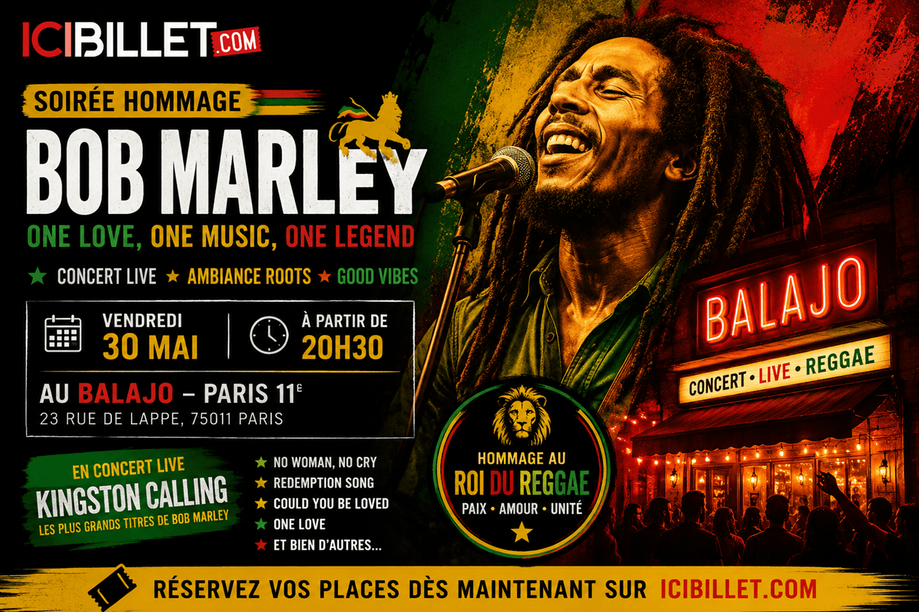 Hommage à Bob Marley : le Balajo aux couleurs du reggae le 30 mai