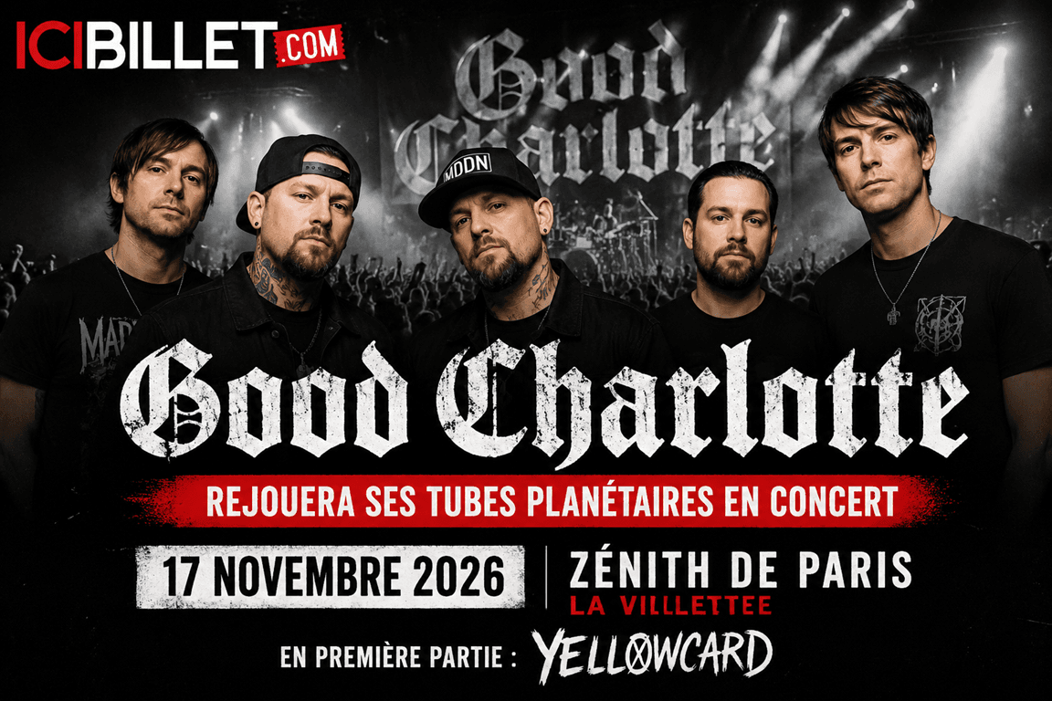 Good Charlotte rejouera ses tubes planétaires en concert au Zénith de Paris en novembre 2026