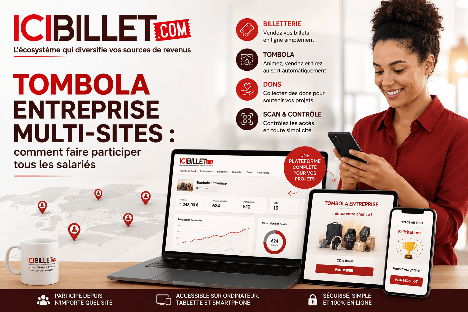 Tombola entreprise multi-sites : comment faire participer tous les salariés ?