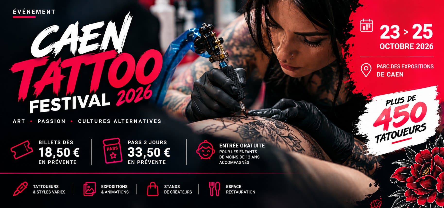 Caen Tattoo Festival 2026 : des billets dès 18,50 euros pour trois jours dédiés au tatouage