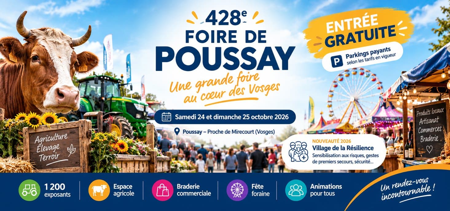 428e Foire de Poussay : une entrée gratuite pour découvrir 1200 exposants et des centaines d’animations