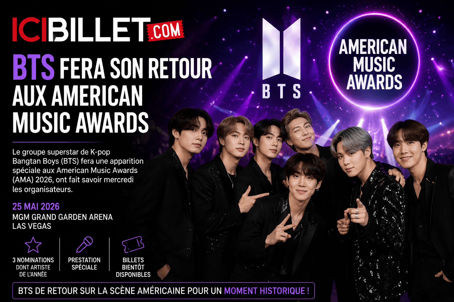 BTS fera son retour aux American Music Awards